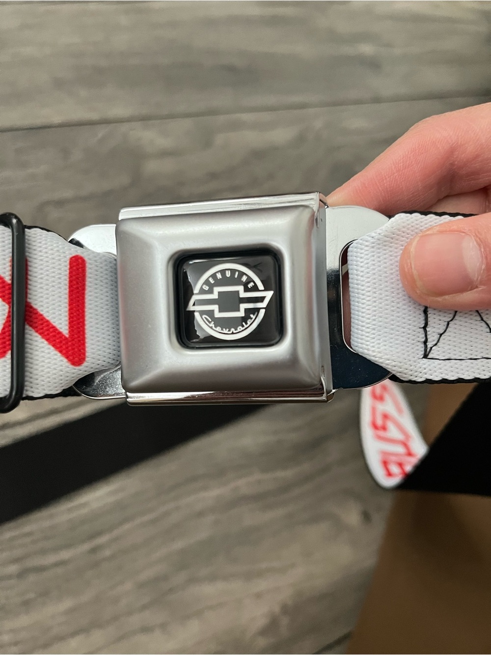 Genuine Stainless Steel Seatbelt-Style Wearable - White